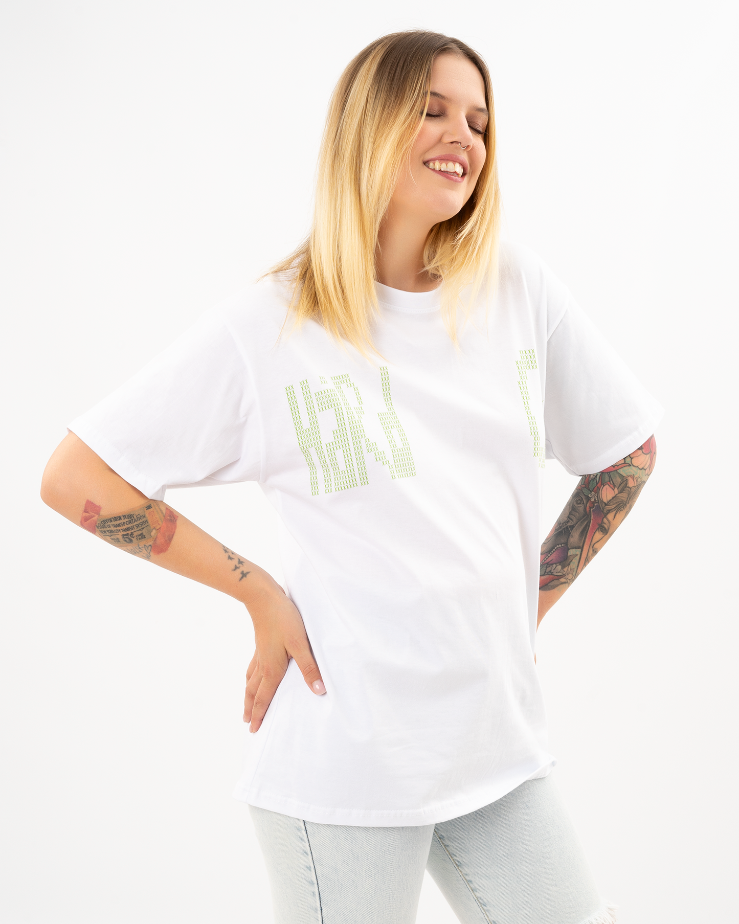 HARDCLO λευκό κοντομάνικο t-shirt Τριαντάφυλλο
