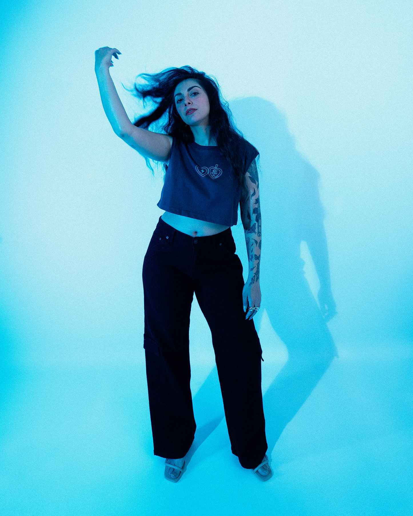 NO THINKIN cargo τζιν παντελόνι 'Aaliyah' σε μαύρο