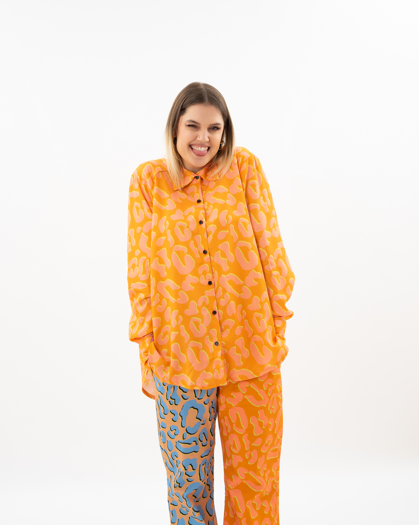 KLELIA ANDRALI oversized πουκάμισο με λεοπάρ print