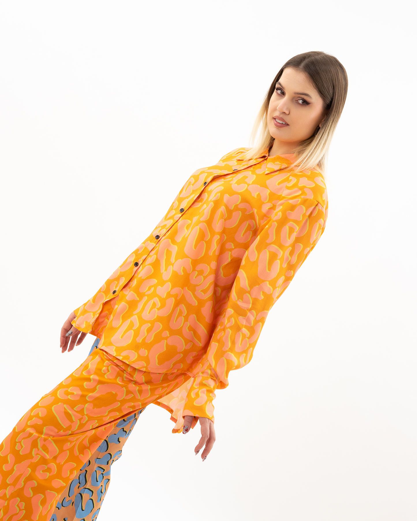 KLELIA ANDRALI oversized πουκάμισο με λεοπάρ print