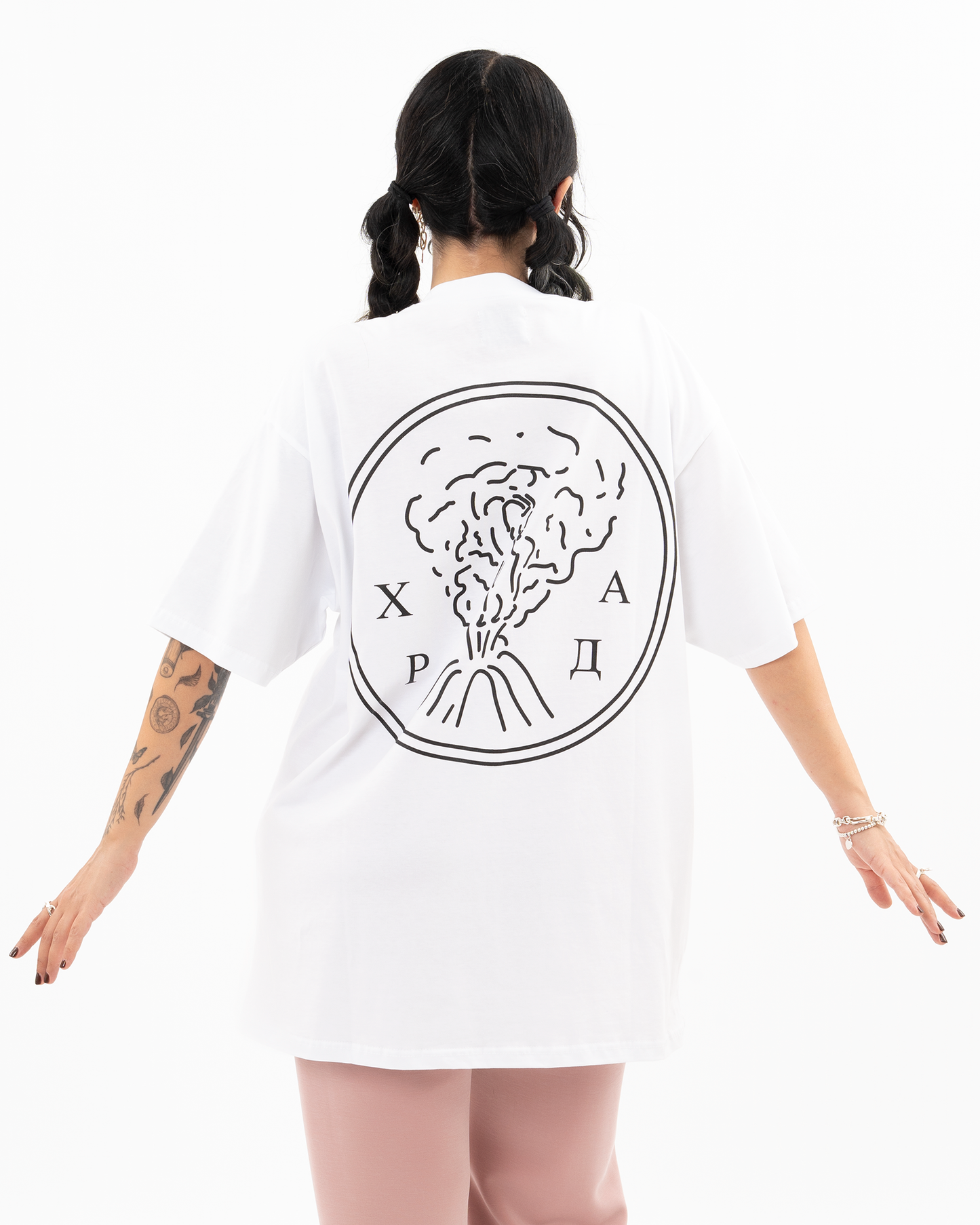 HARDCLO λευκό oversized Orgasm t-shirt