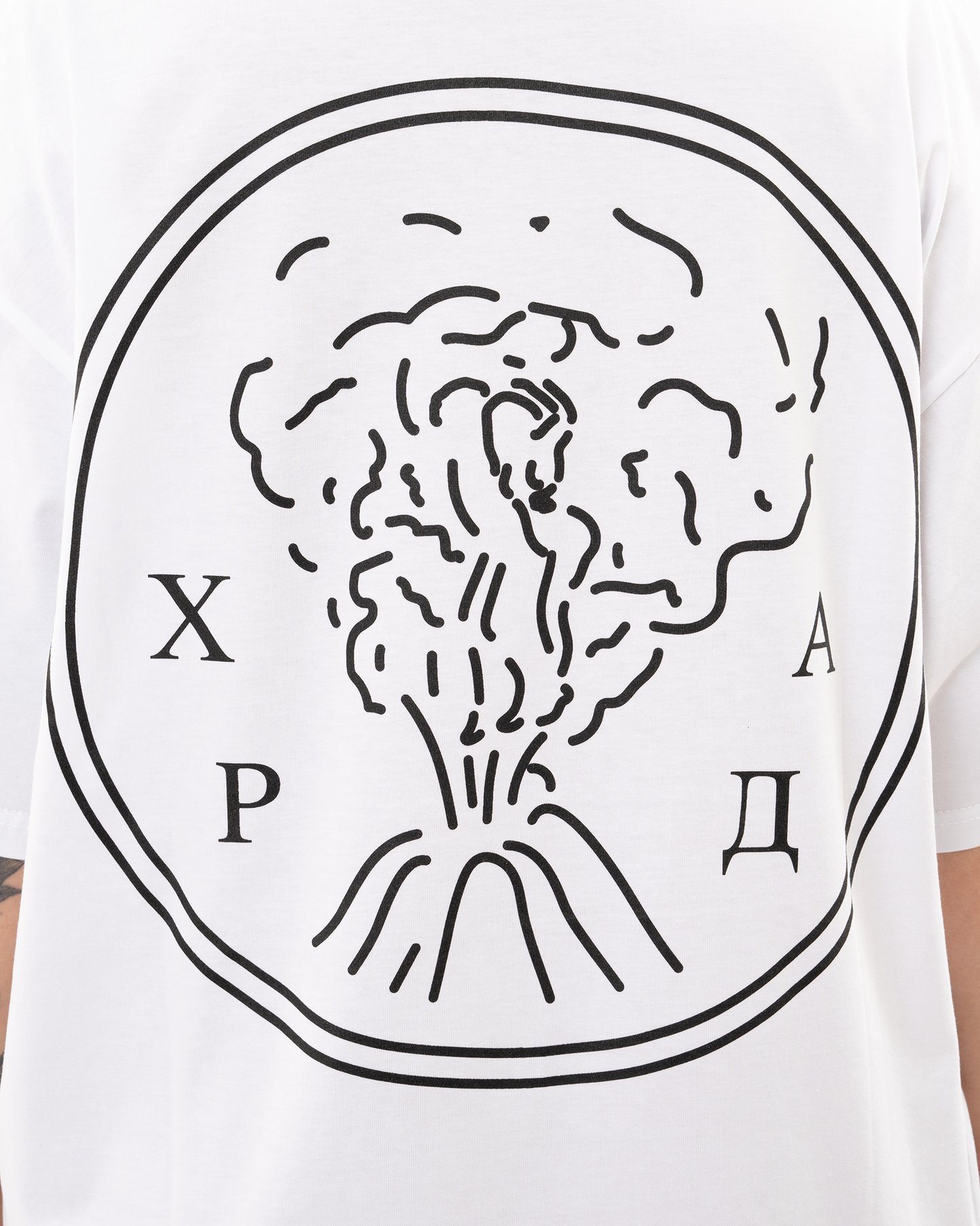 HARDCLO λευκό oversized Orgasm t-shirt