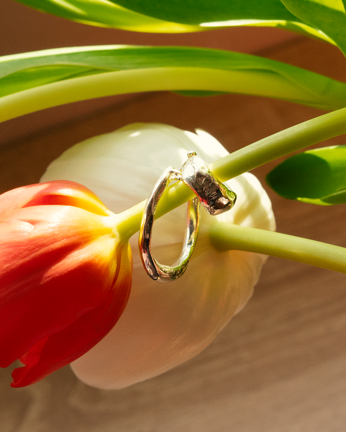 NASILIA διπλό ear cuff με κρίκο από ασήμι
