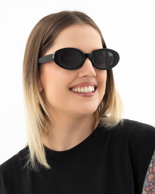 AV SUNGLASSES κοκκάλινα μαύρα οβάλ γυαλιά ηλίου