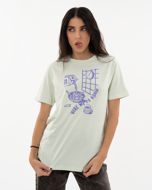 24 GOAT κοντομάνικη μπλούζα με σχέδιο 'Here we go again' σε mint