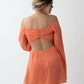 JARDIN DE VANITE mini φόρεμα cut out σε πορτοκαλί
