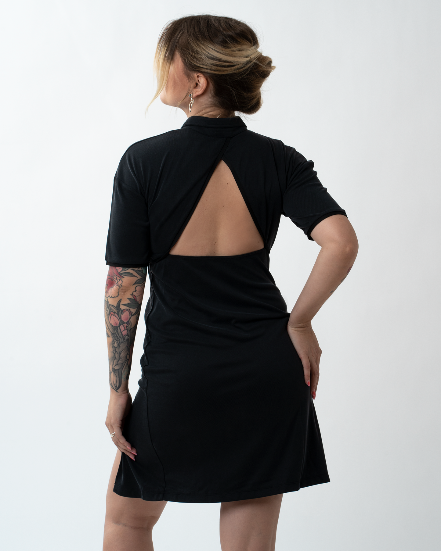 4TAILORS mini φόρεμα με σκισίματα σε μαύρο