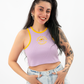 OVARY GANG λιλά tank top με κέντημα