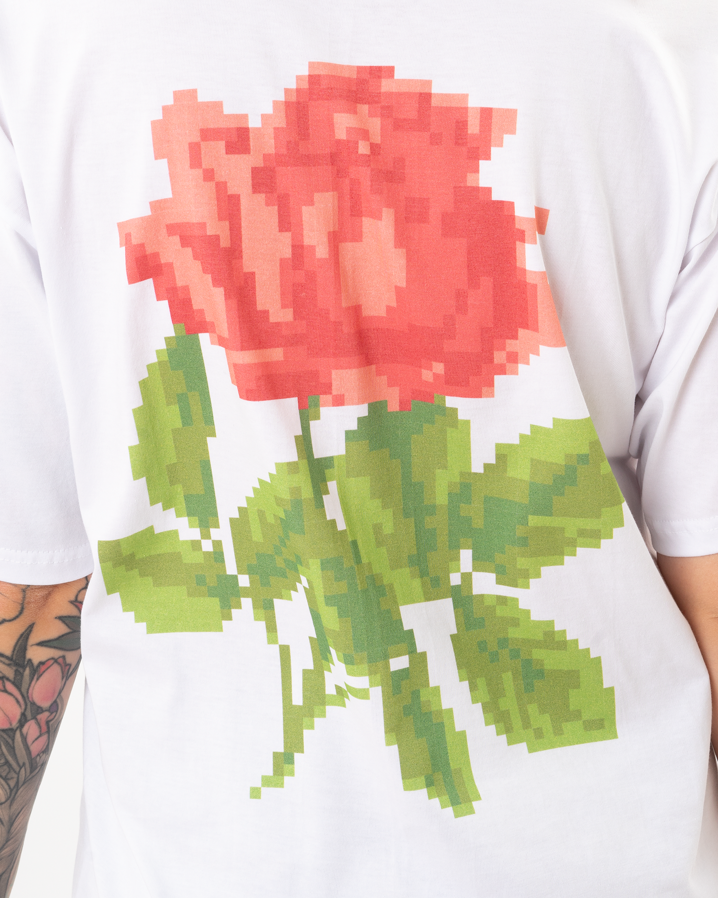 HARDCLO λευκό κοντομάνικο t-shirt Τριαντάφυλλο