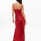 FOREVER YOUNG THE LABEL κόκκινο μάξι φόρεμα με παγιέτες 'Eliana'