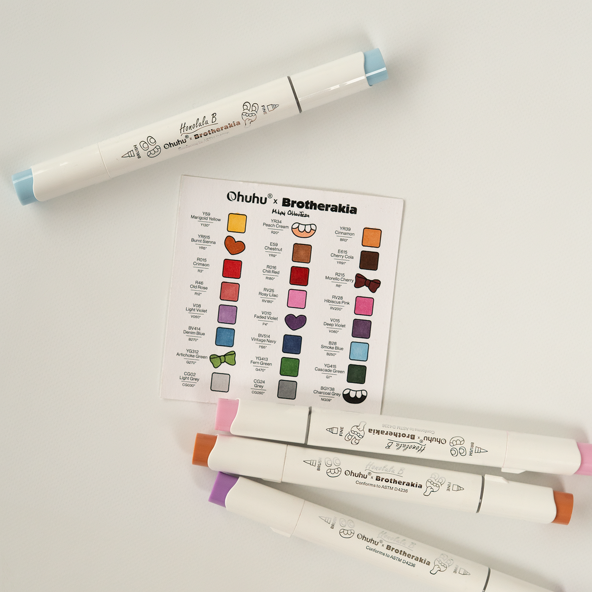 Pre-order: Ohuhu x Brotherakia alcohol marker set