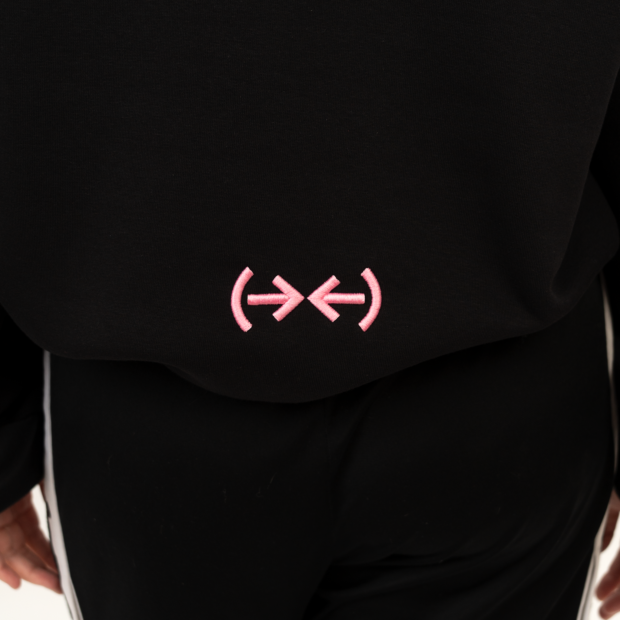 That's Hot black, half-zip sweatshirt