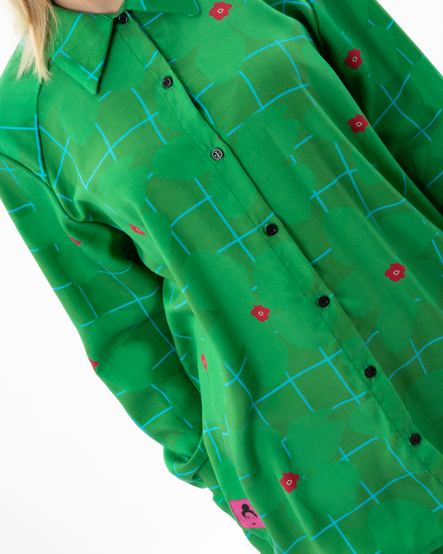 KLELIA ANDRALI oversized πουκάμισο πράσινο φλοράλ