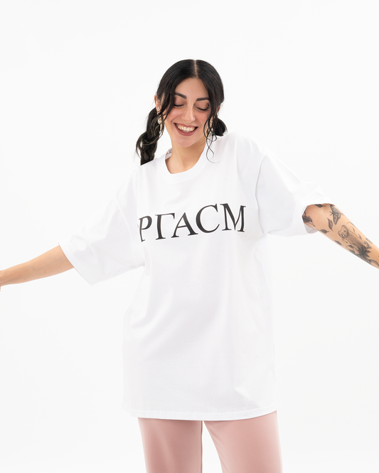 HARDCLO λευκό oversized Orgasm t-shirt