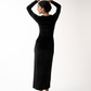 JARDIN DE VANITE μαύρο μάξι φόρεμα velvet 'Teardrop'