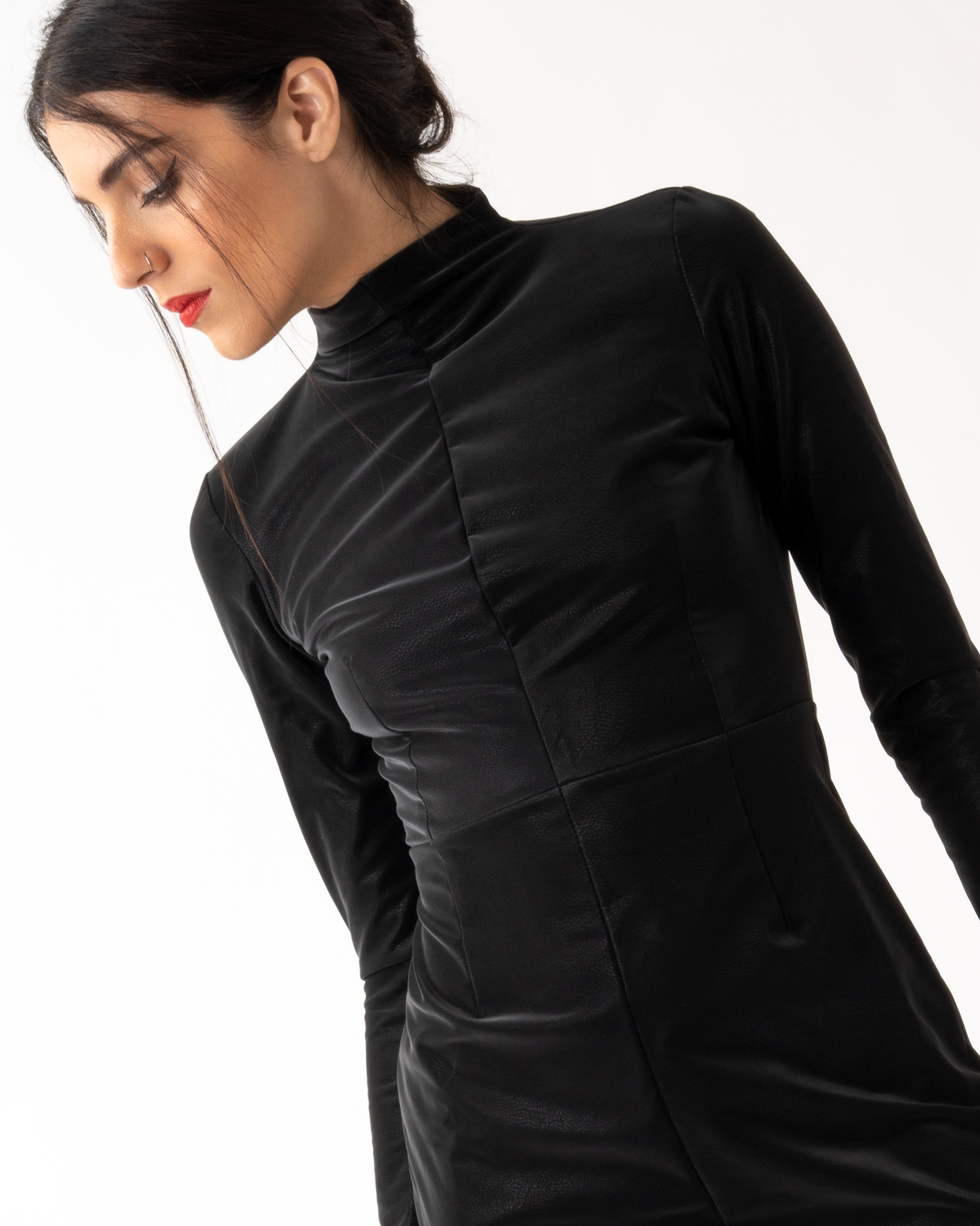 JARDIN DE VANITE mini φόρεμα liquid effect σε μαύρο
