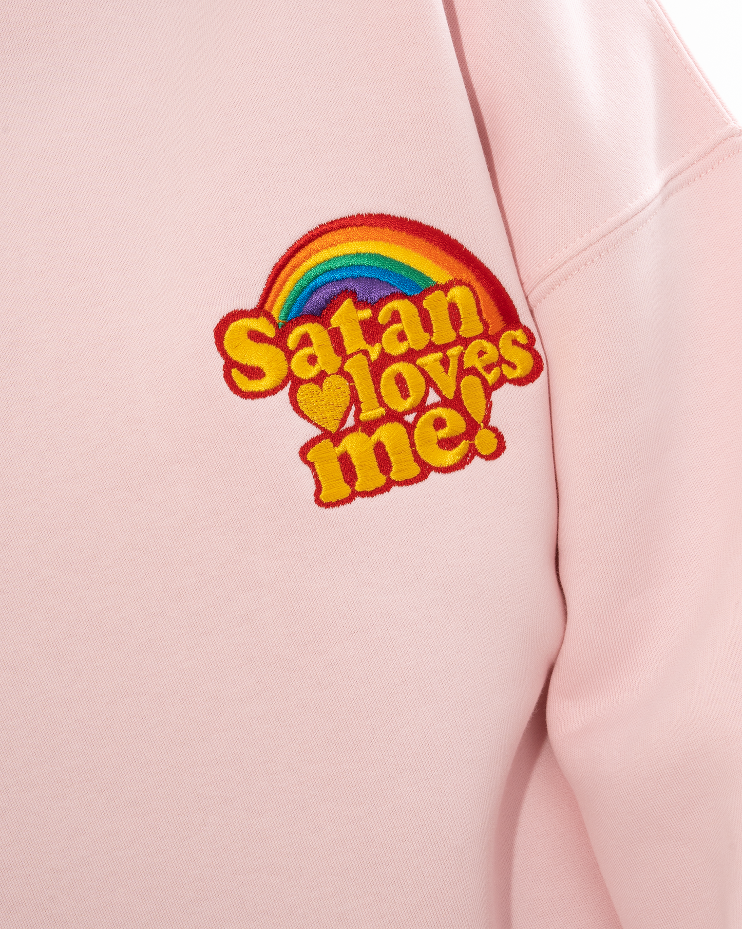 OVARY GANG ροζ φούτερ με κέντημα Satan Loves Me