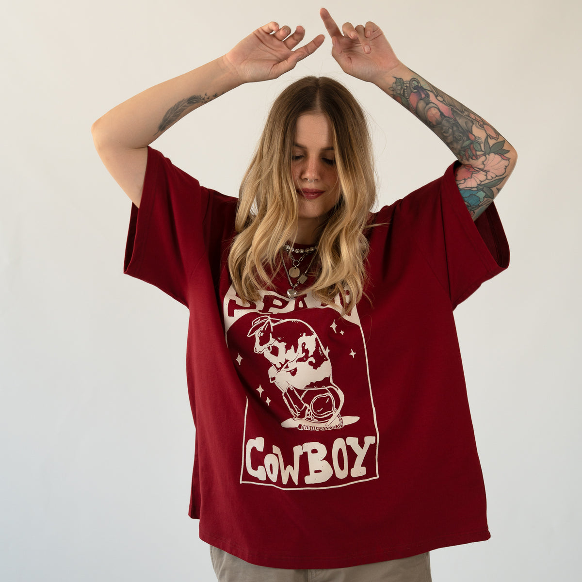 Space Cowboy bordeaux t-shirt