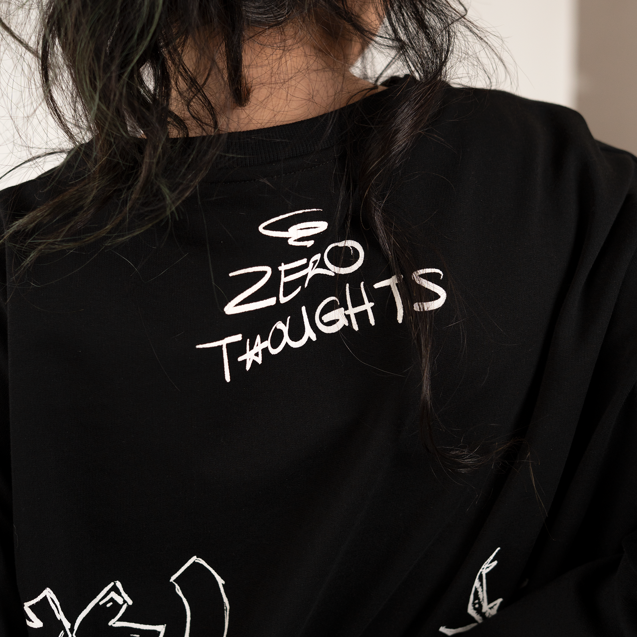 Doodle black long-sleeve shirt