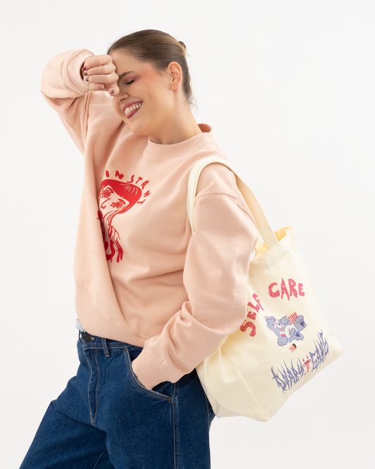 OVARY GANG τσάντα tote με σχέδιο Self Care