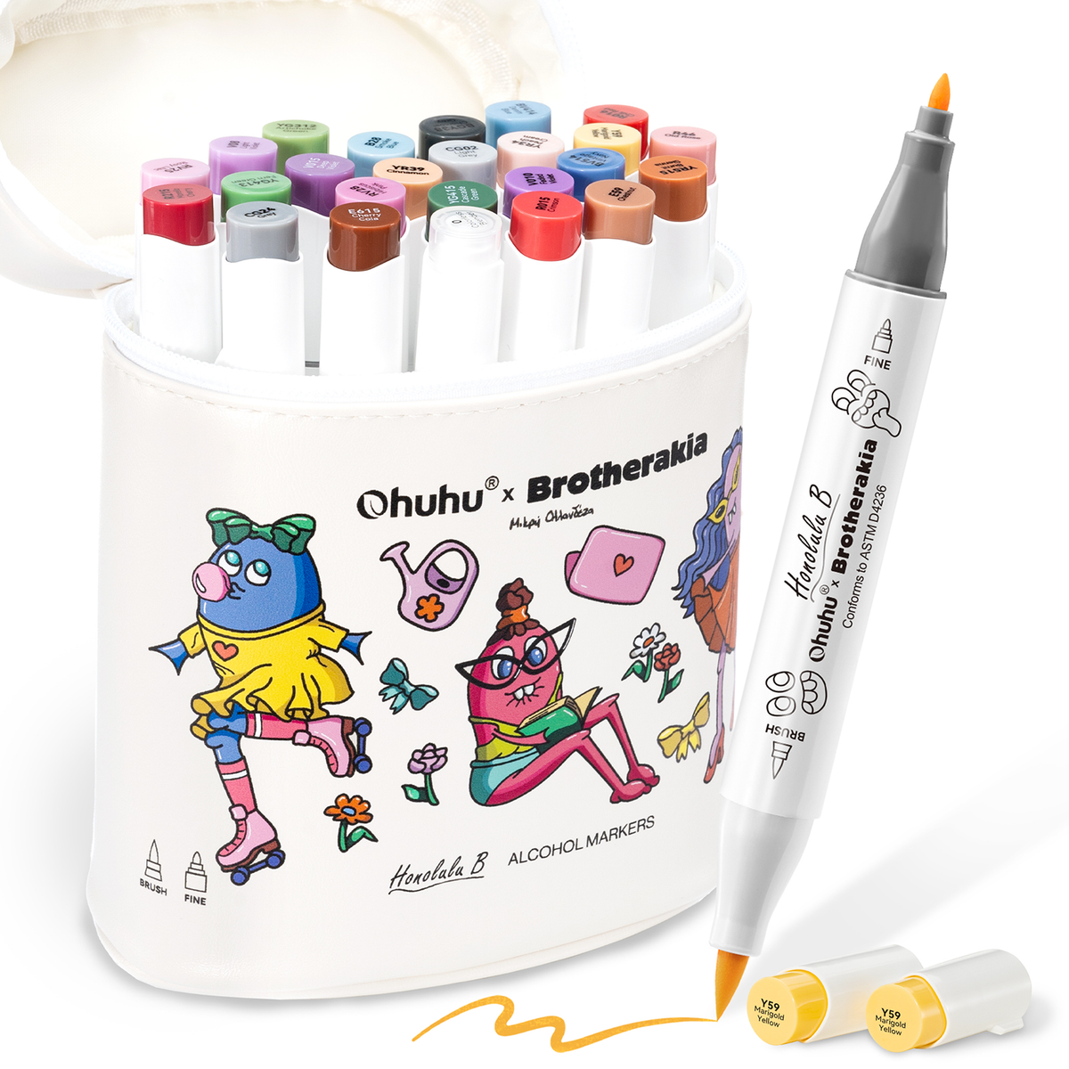Pre-order: Ohuhu x Brotherakia alcohol marker set