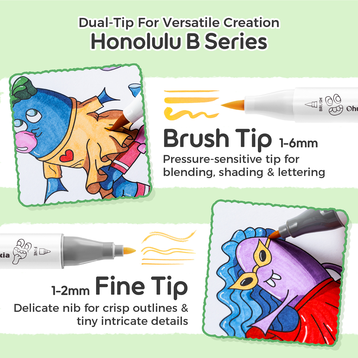 Pre-order: Ohuhu x Brotherakia alcohol marker set