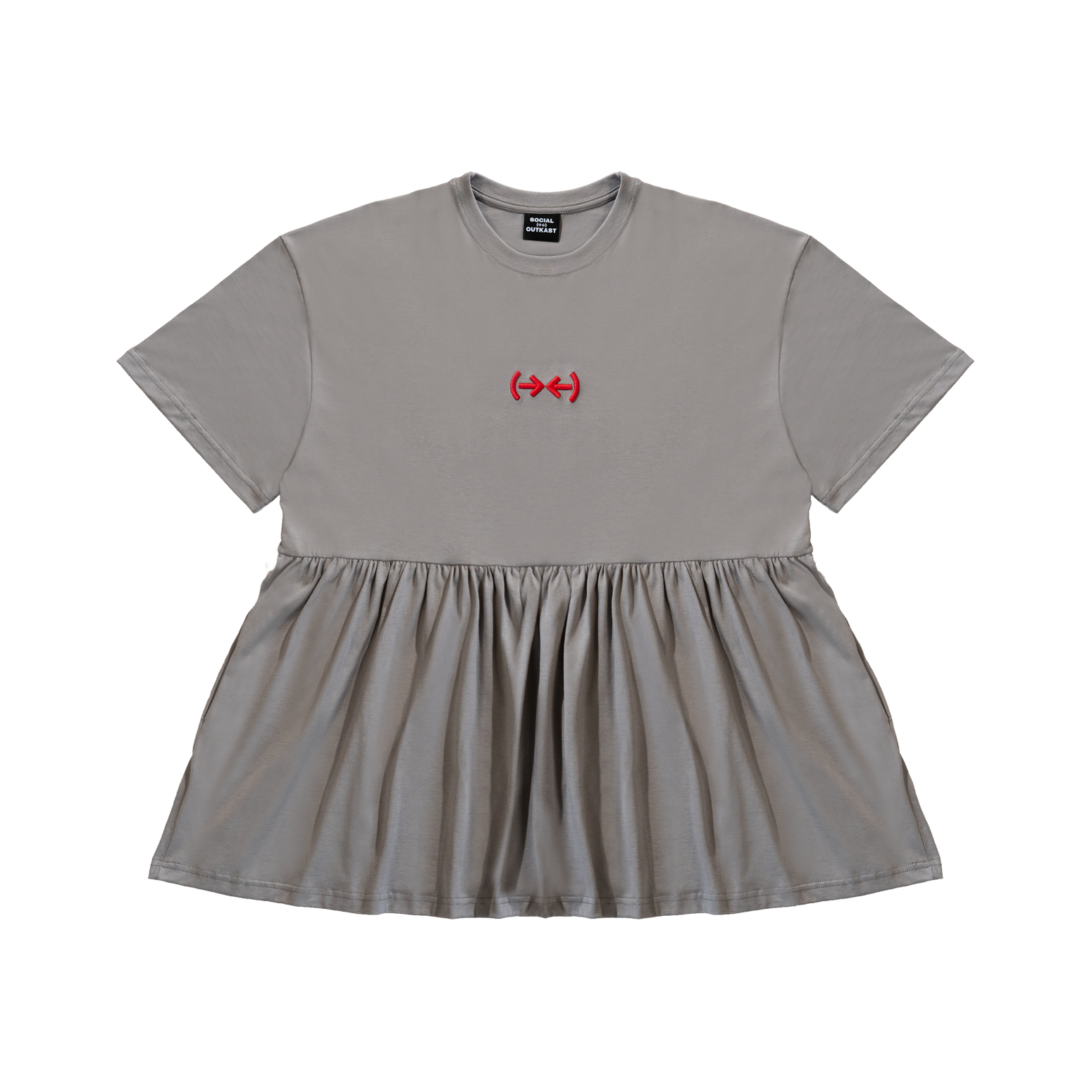 S(-><-)O gray mini dress