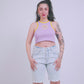 OVARY GANG λιλά tank top με κέντημα