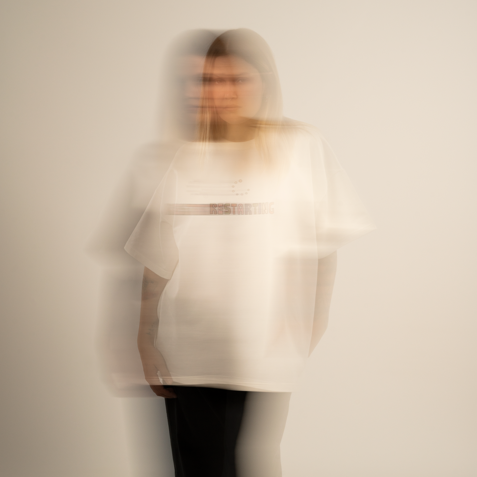 Restarting off-white t-shirt