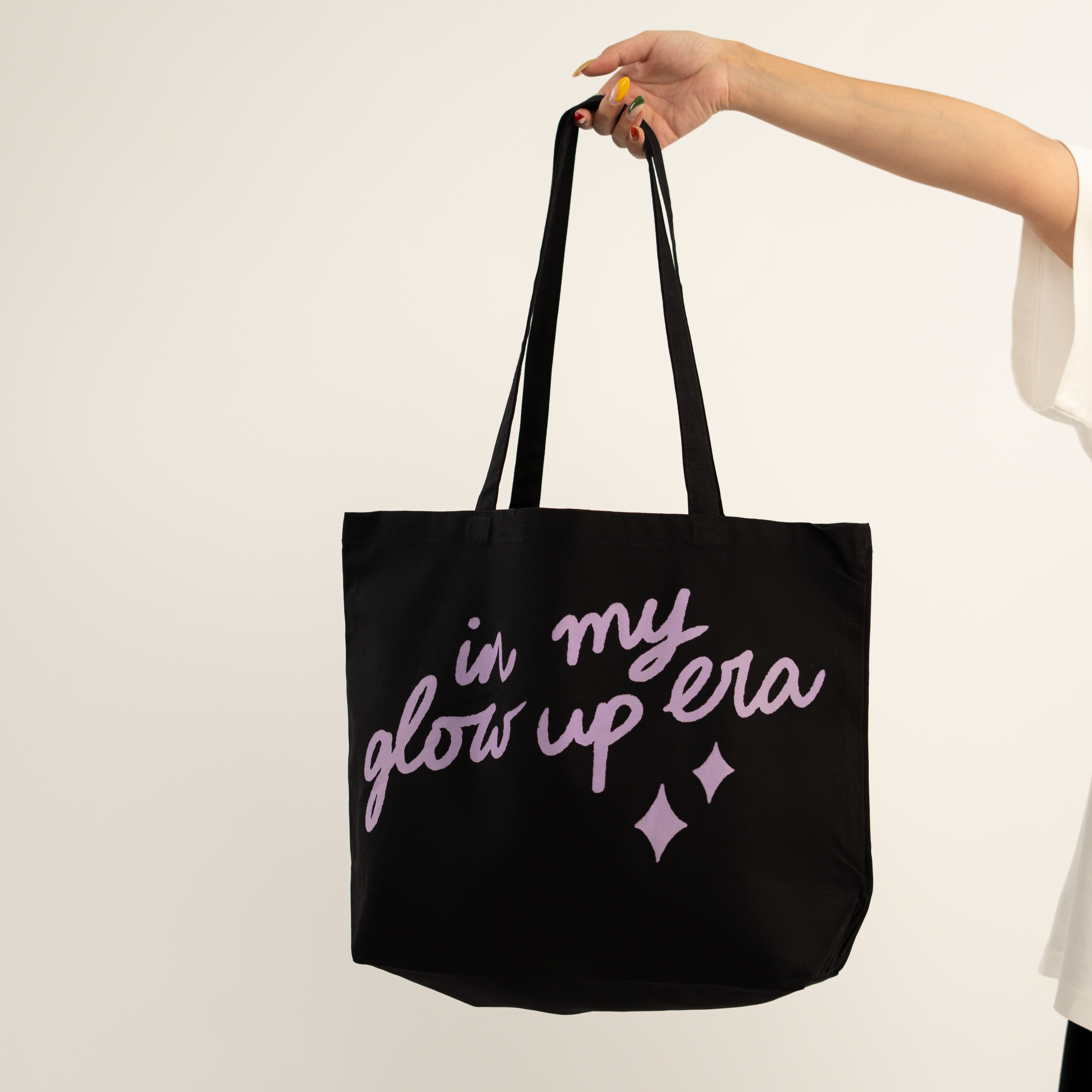 Glow Up Era black tote bag