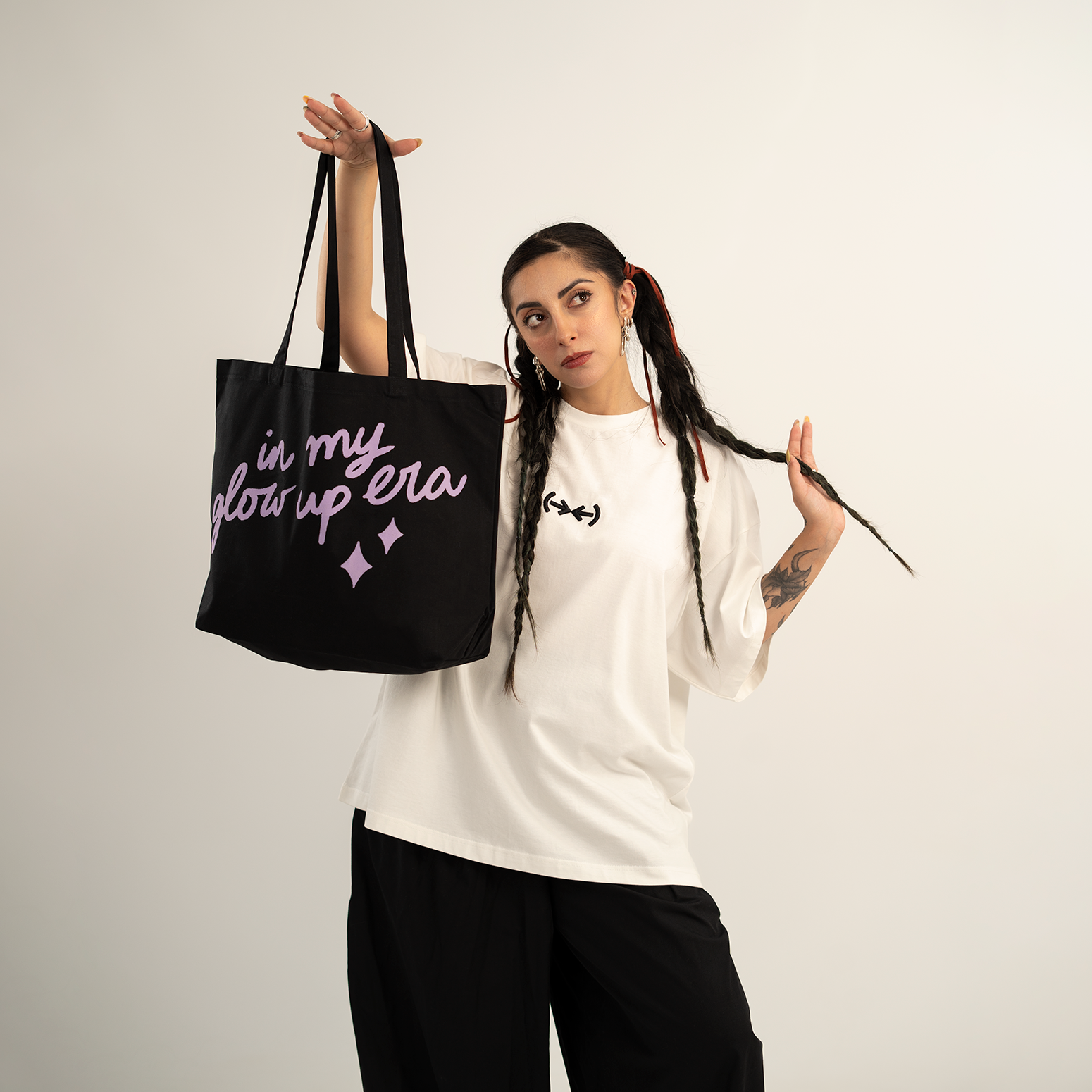Glow Up Era black tote bag