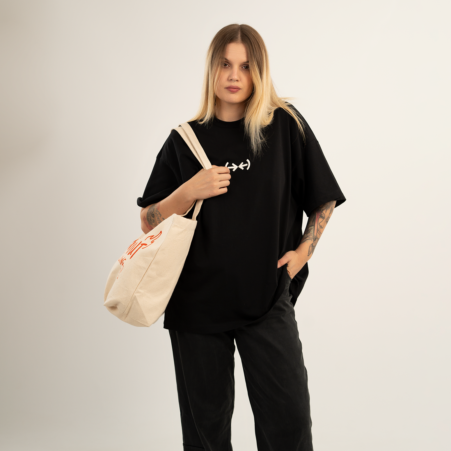 Burned Out natural tote bag