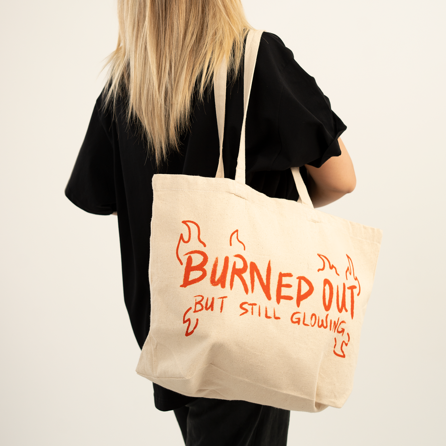 Burned Out natural tote bag