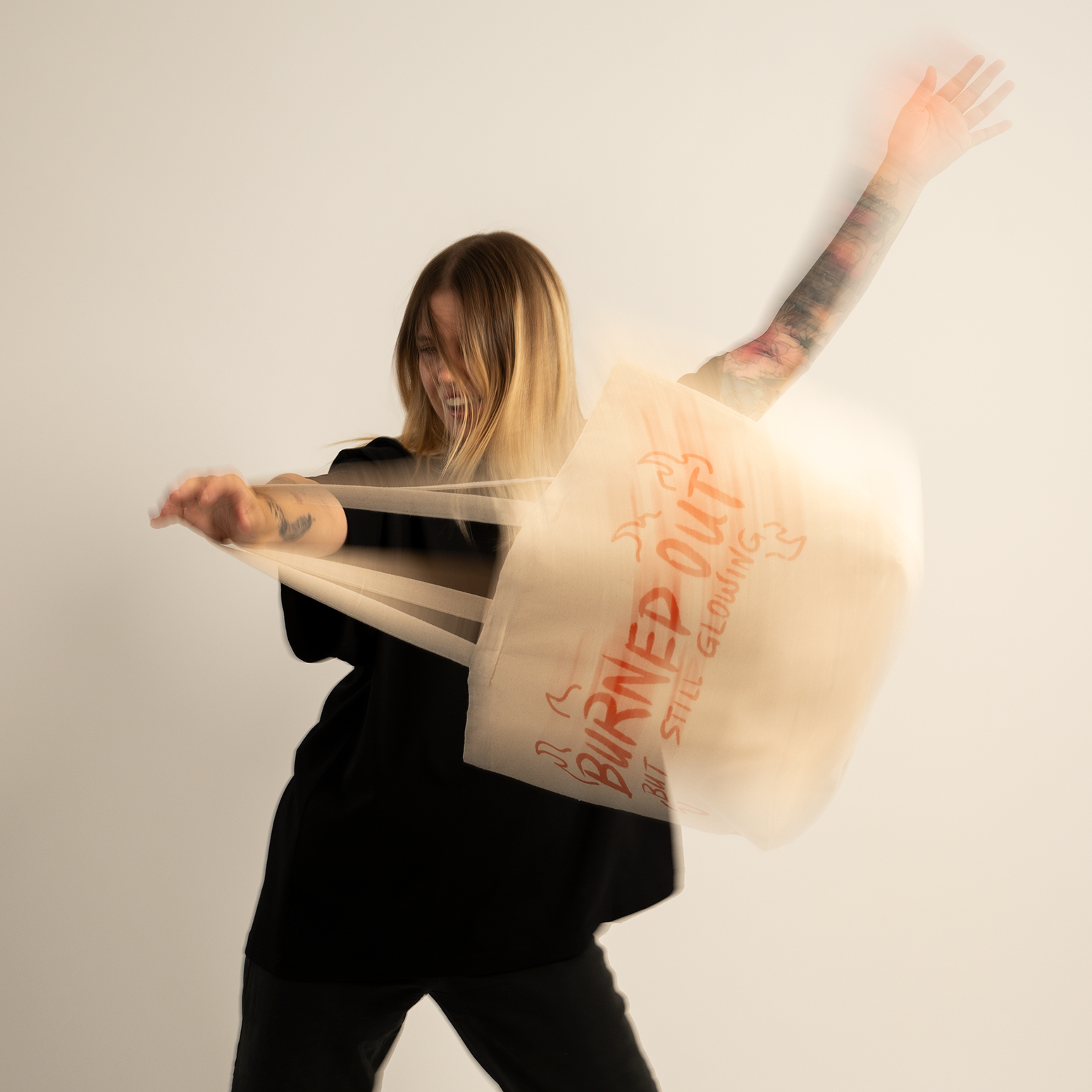 Burned Out natural tote bag